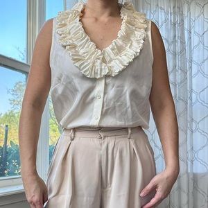Silk ruffle top